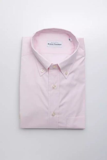 Camisa de algodón rosa para hombre