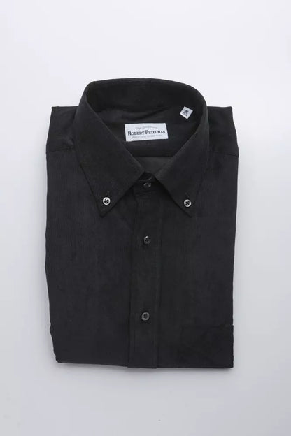 Camisa de algodón negra para hombre