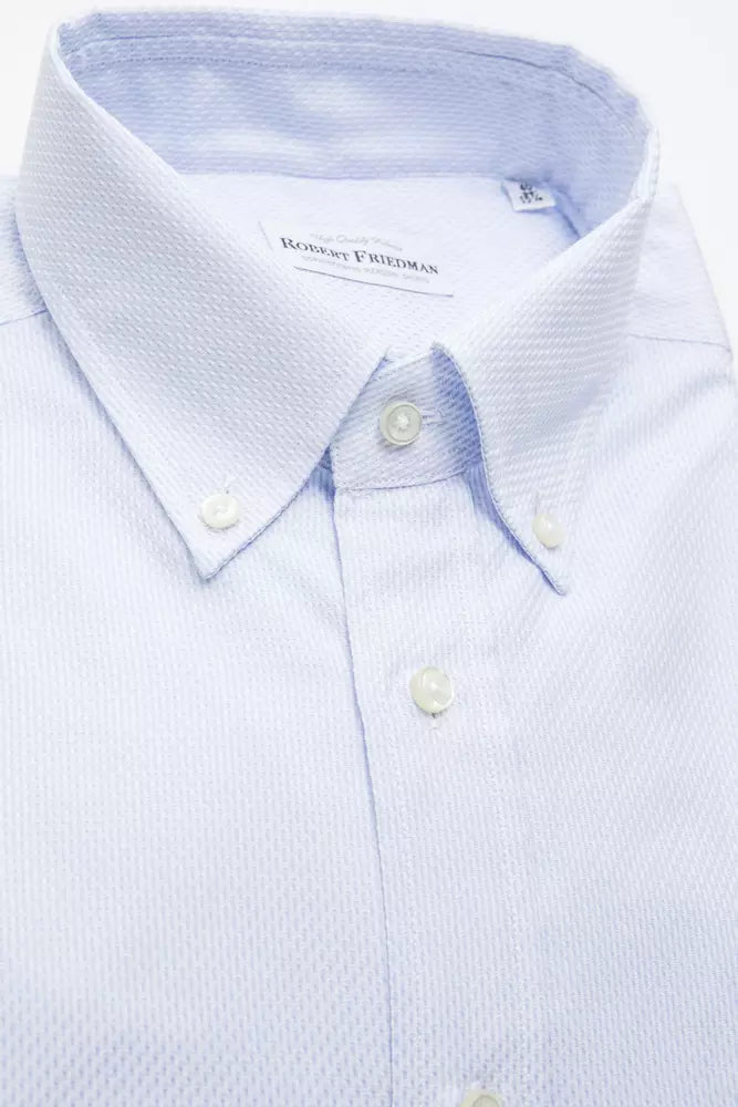 Camisa de algodón azul claro para hombre