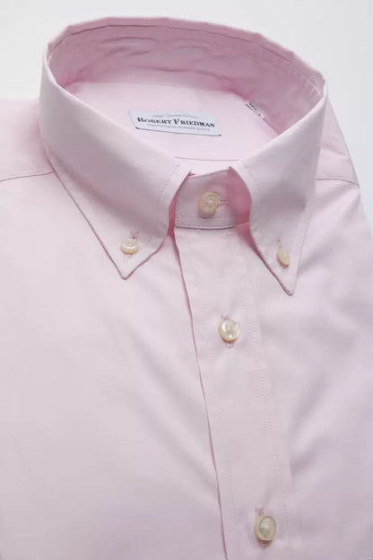 Camisa de algodón rosa para hombre