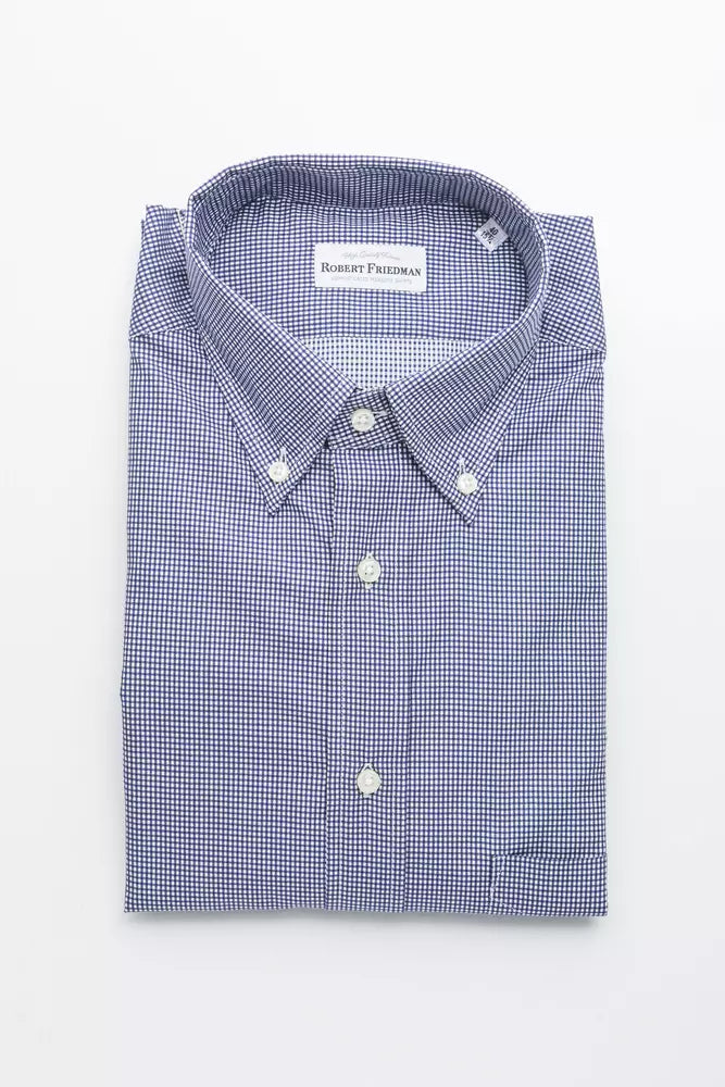 Camisa de algodón azul para hombre