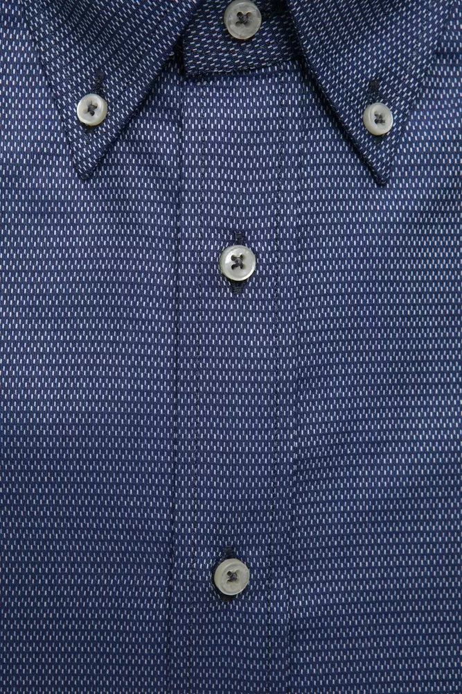 Camisa de algodón azul para hombre