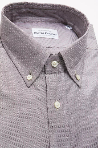 Camisa de algodón beige para hombre