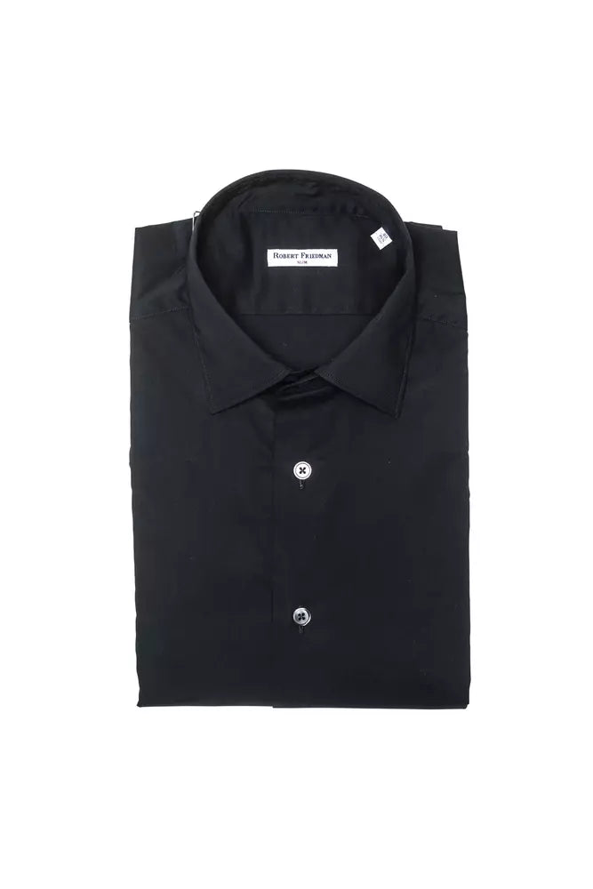 Camisa de algodón negra para hombre