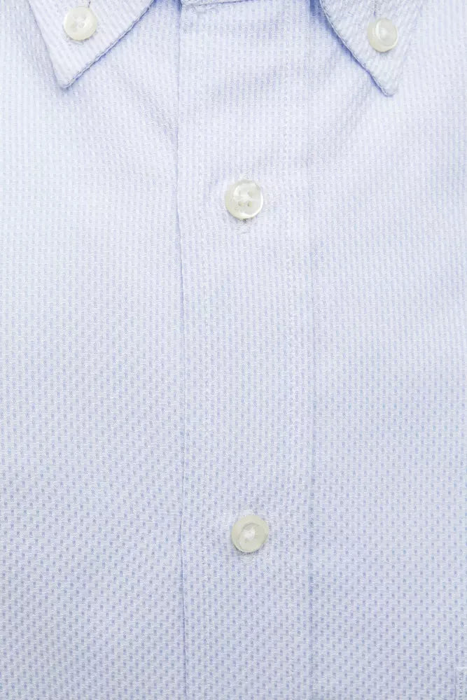 Camisa de algodón azul claro para hombre