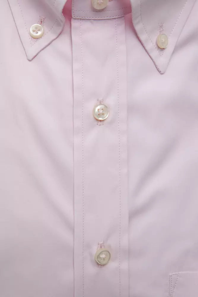 Camisa de algodón rosa para hombre