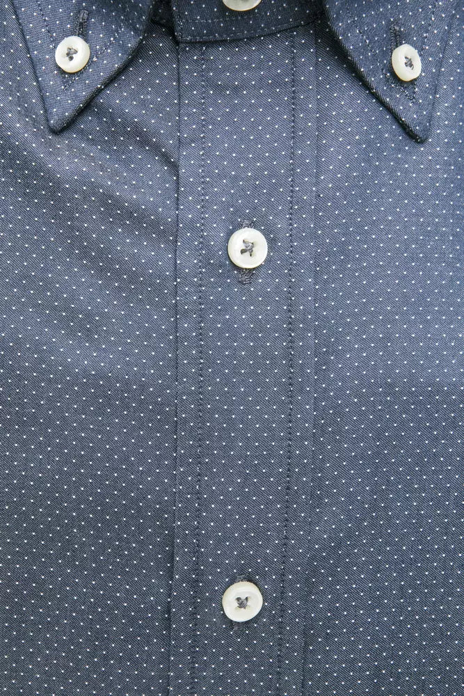 Blue Cotton Men Shirt