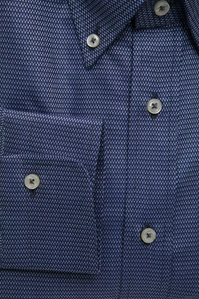 Camisa de algodón azul para hombre