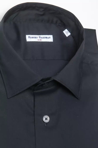 Camisa de algodón negra para hombre