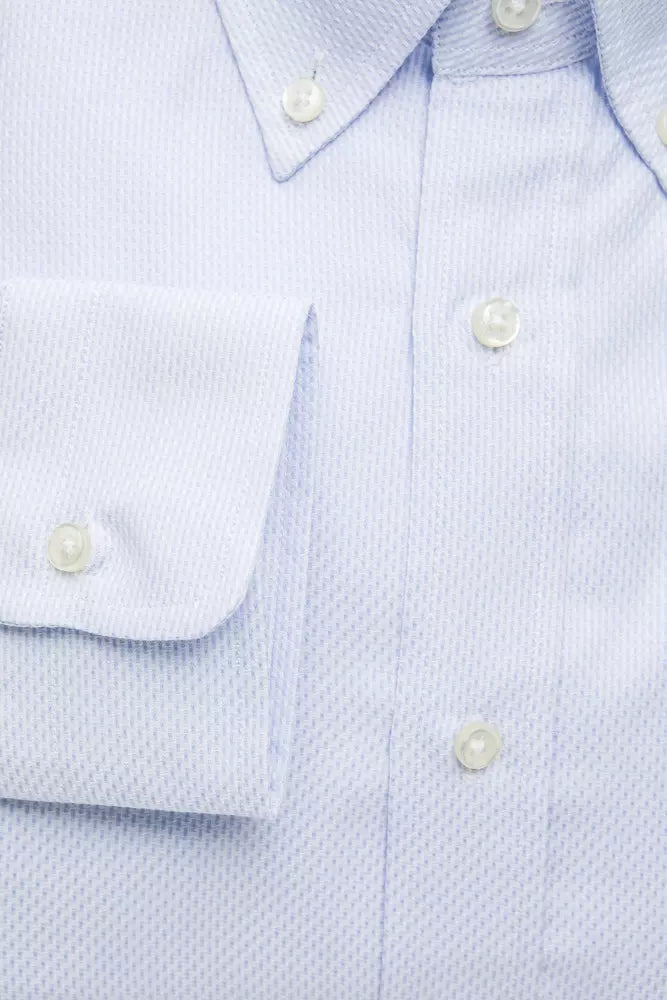 Camisa de algodón azul claro para hombre