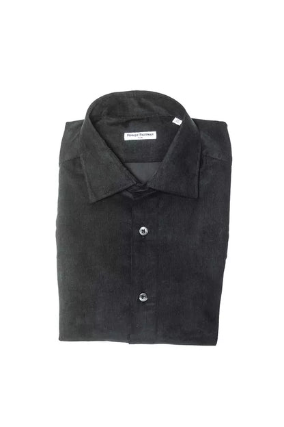 Camisa de algodón negra para hombre