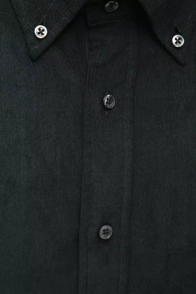 Camisa de algodón negra para hombre