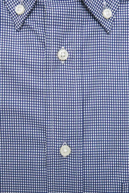 Camisa de algodón azul para hombre