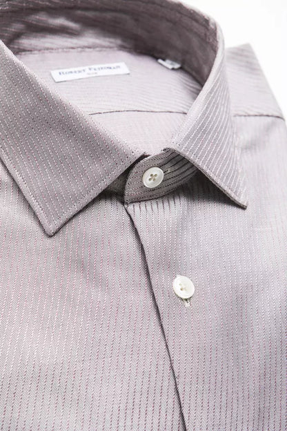 Camisa de algodón beige para hombre