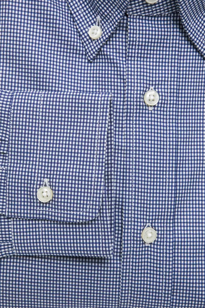 Camisa de algodón azul para hombre