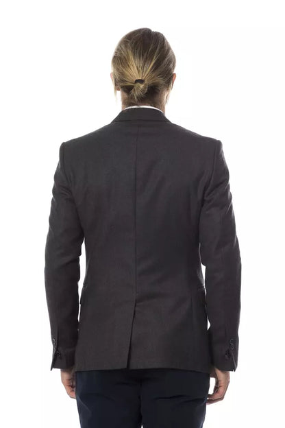 Gray Wool Men Blazer