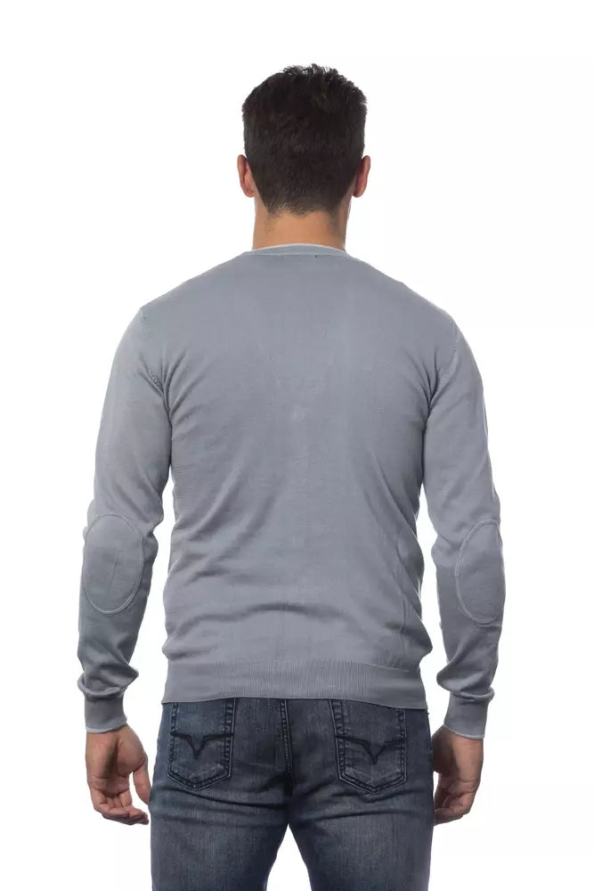 Gray Cotton Men Cardigan