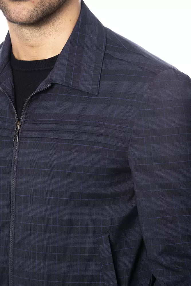 Blue Wool Men Jacket