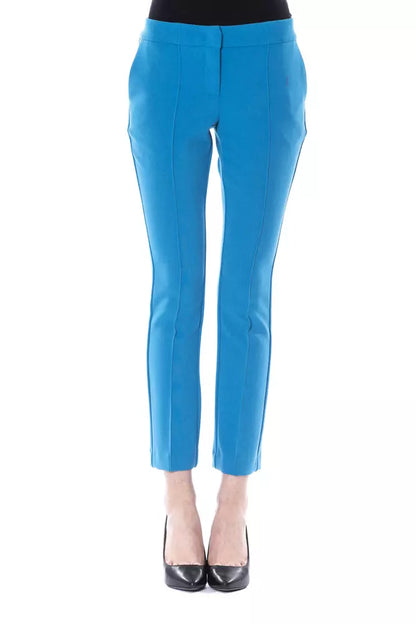 Pantalones de mujer de poliéster azul claro