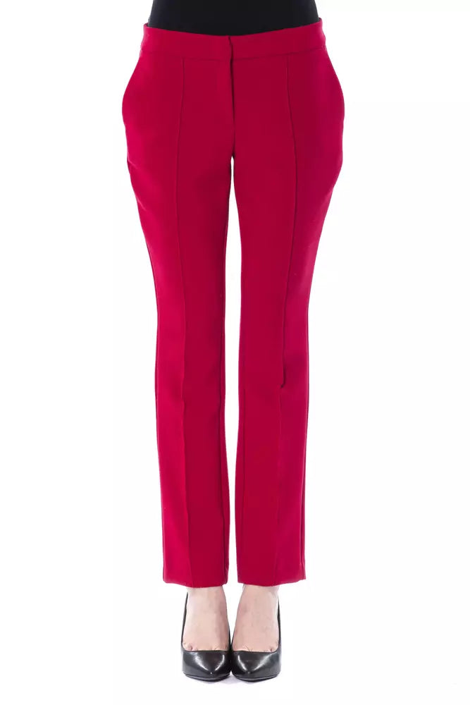 "Fuchsia Polyester Women Pant"