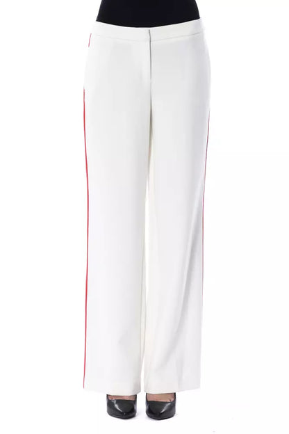 White Polyester Women Pant