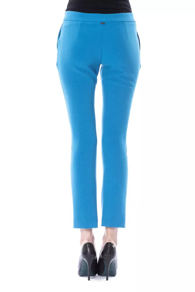 Pantalones de mujer de poliéster azul claro