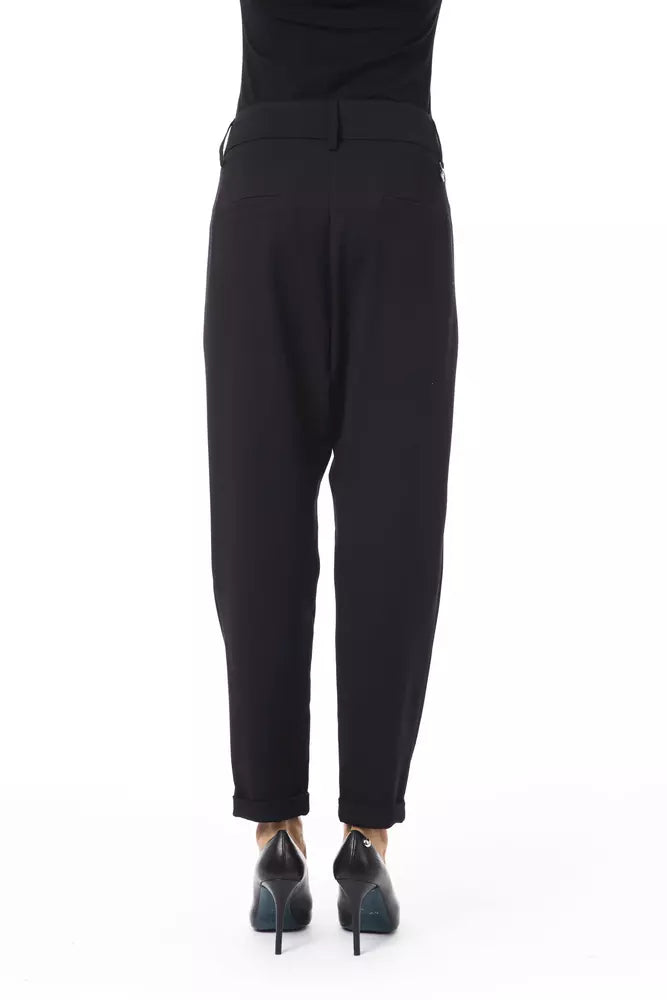 Black Polyester Women Pants