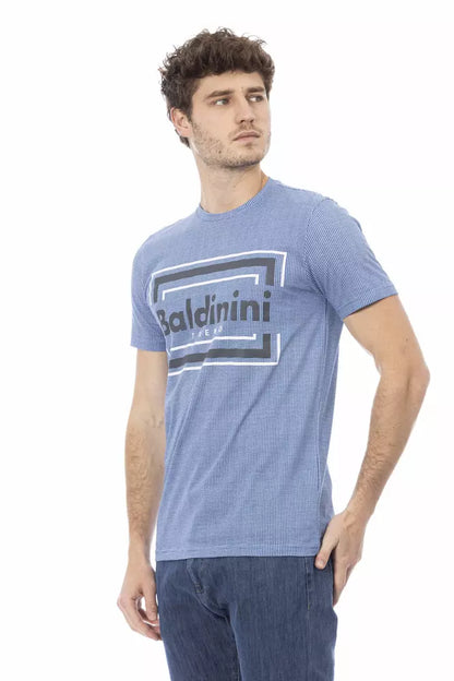 Camiseta de algodón azul claro para hombre