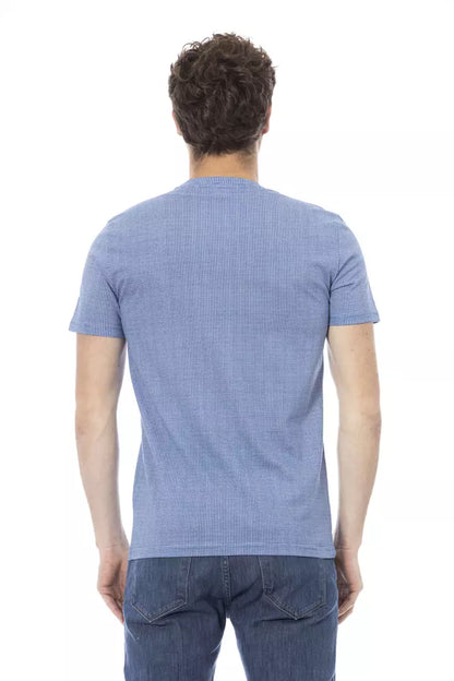 Camiseta de algodón azul claro para hombre