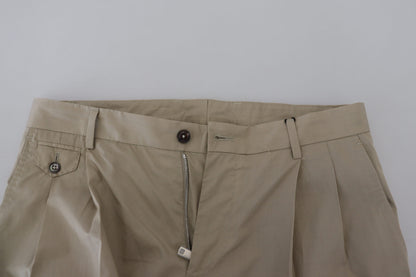 Impresionantes pantalones italianos de algodón en color beige