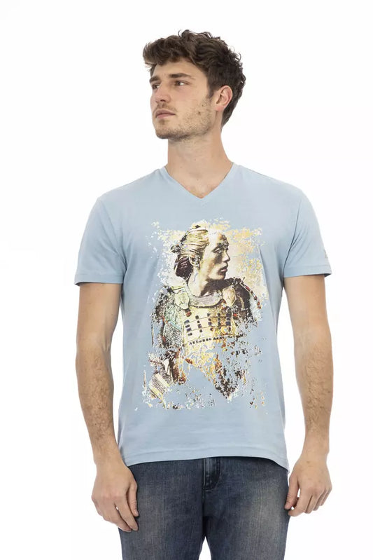 Hellblaues Herren-T-Shirt aus Baumwolle