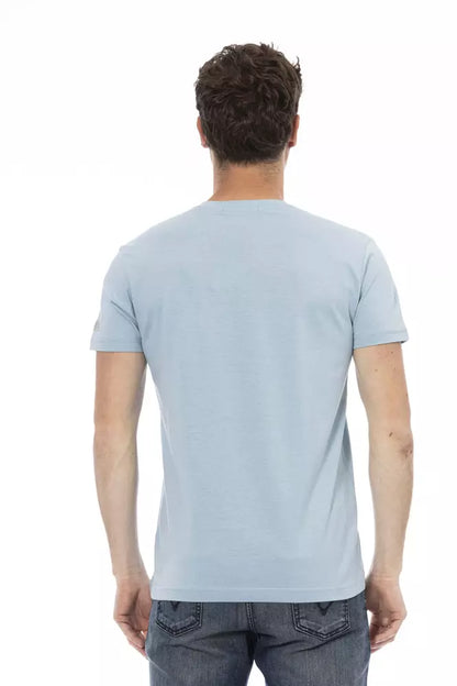 Hellblaues Herren-T-Shirt aus Baumwolle