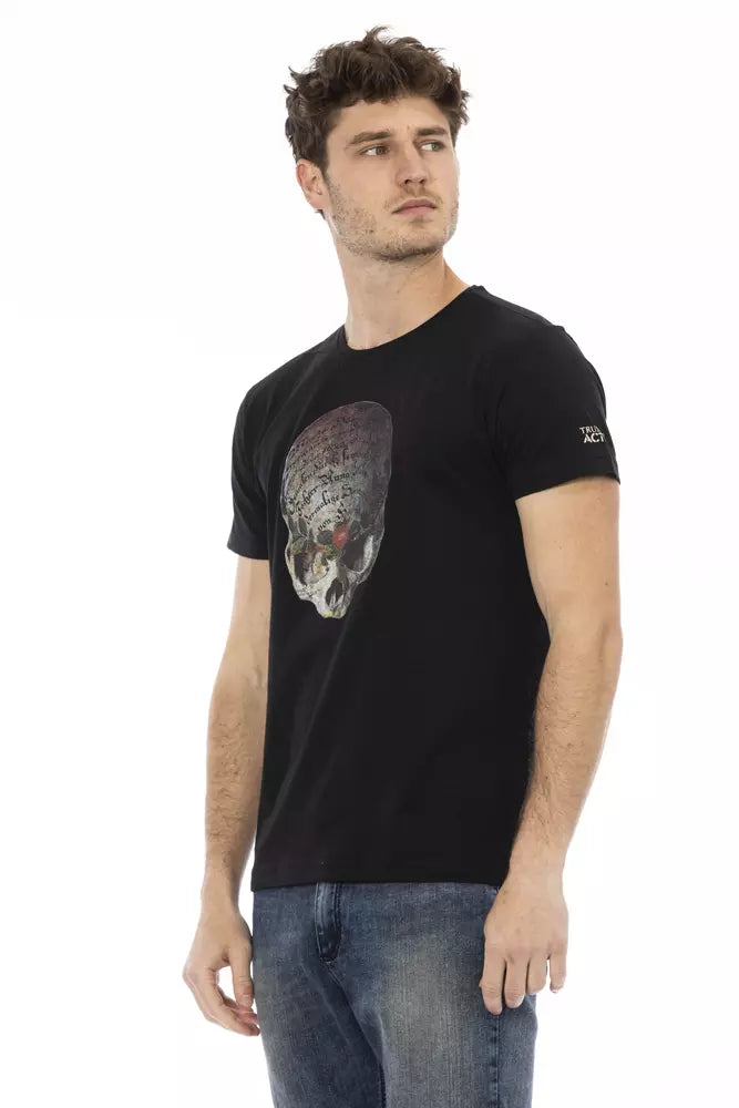 Schwarzes Baumwoll-T-Shirt für Herren