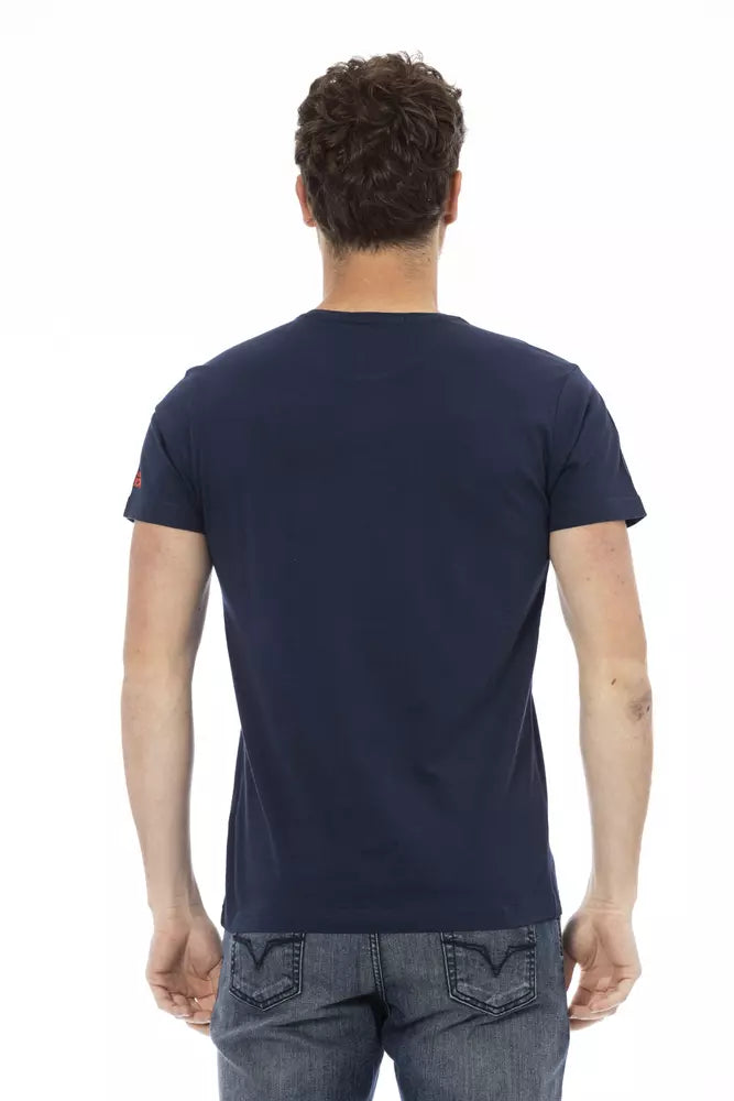 Camiseta de algodón azul para hombre