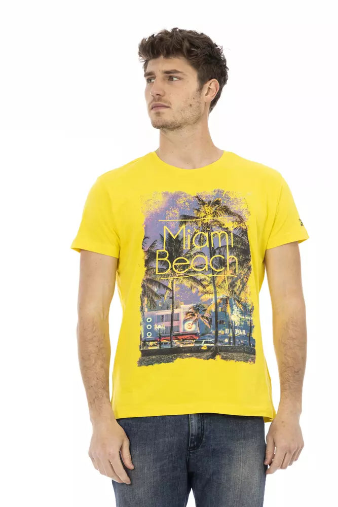 Camiseta de algodón amarilla para hombre