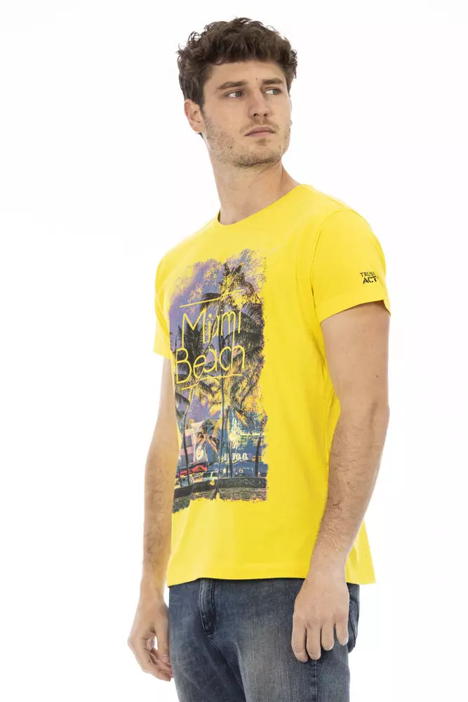 Camiseta de algodón amarilla para hombre