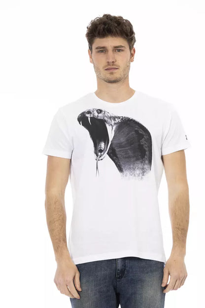 White Cotton Men T-Shirt