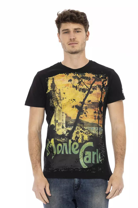 Camiseta de algodón negra para hombre