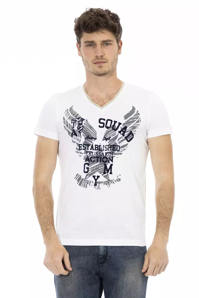 Camiseta de algodón blanca para hombre