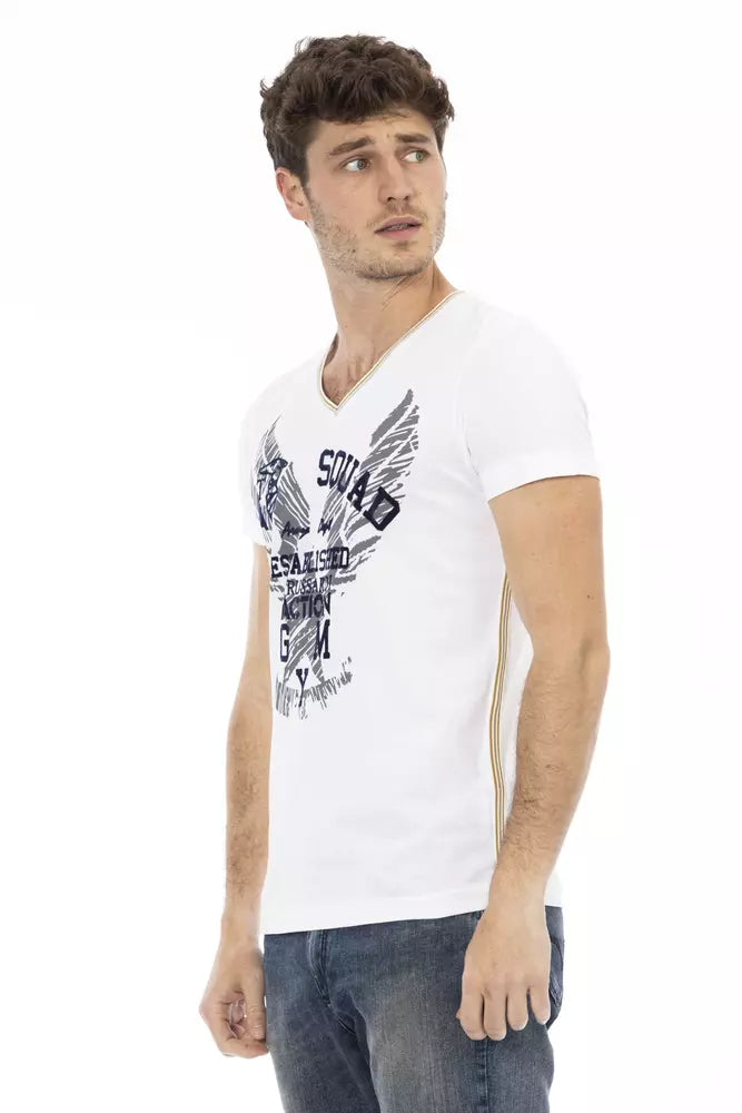 Camiseta de algodón blanca para hombre