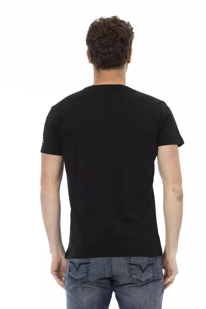 Schwarzes Baumwoll-T-Shirt für Herren