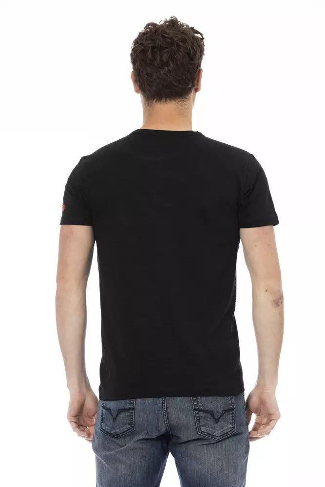 Schwarzes Baumwoll-T-Shirt für Herren