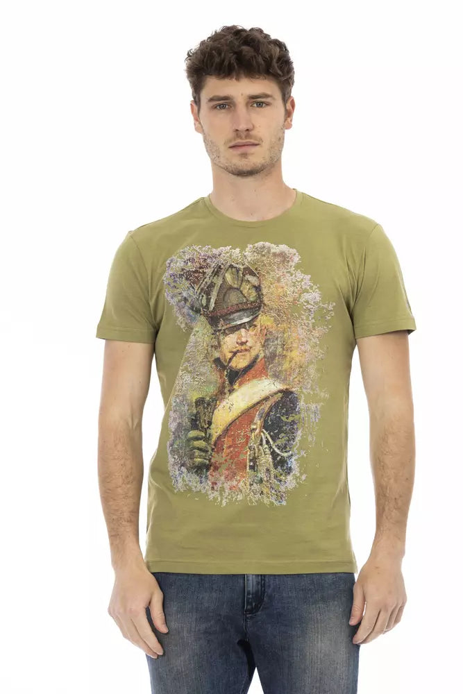 Camiseta de algodón verde para hombre