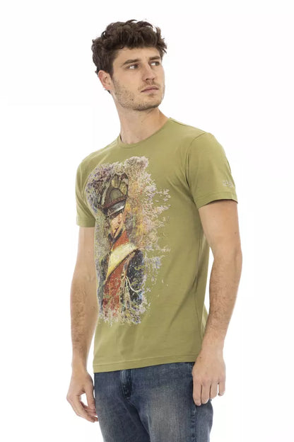 Camiseta de algodón verde para hombre