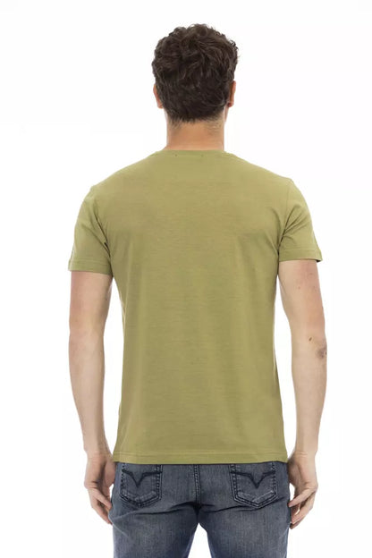 Camiseta de algodón verde para hombre