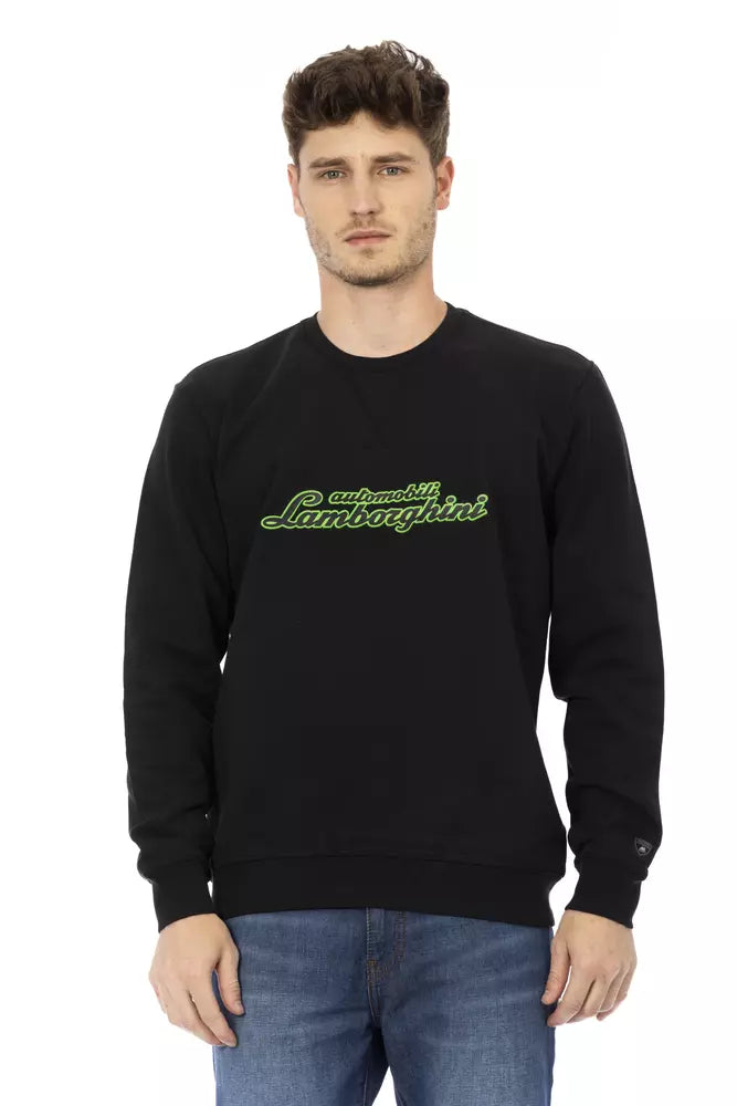 Schwarzer Baumwollpullover für Herren