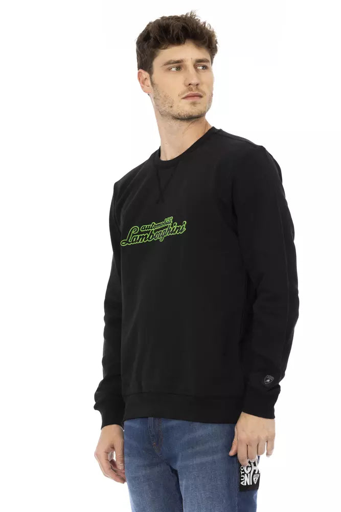 Schwarzer Baumwollpullover für Herren