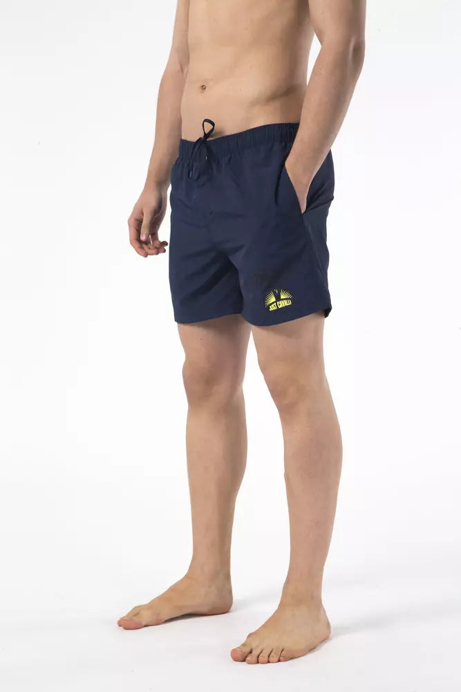 Blaue Nylon-Badeshorts für Herren