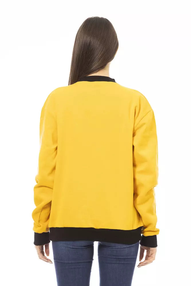 Suéter de algodón amarillo para mujer