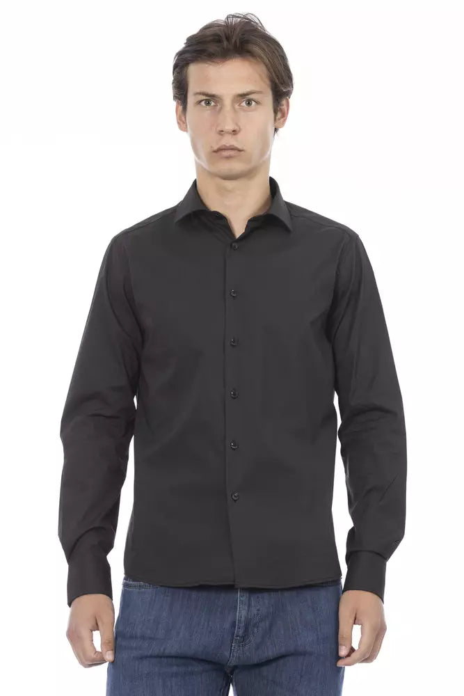 Gray Cotton Men Shirt